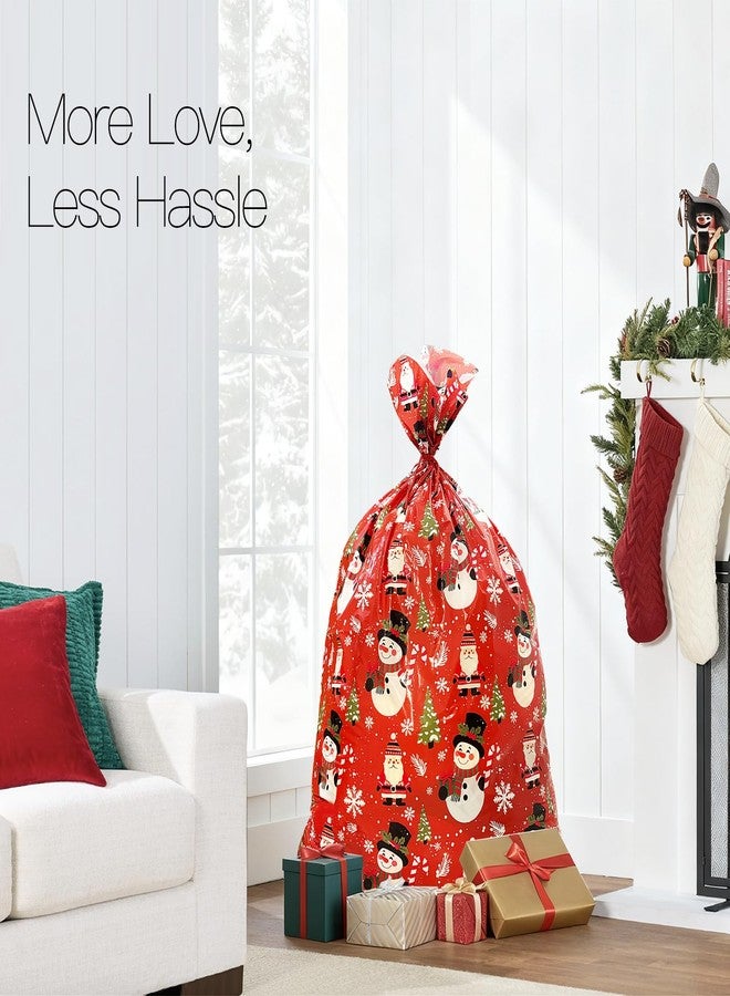 Yunaeduo Extra Large Christmas Gift Bags 56"x36" - Jumbo Heavy Duty Plastic Santa Sack with Tag & Tie for Huge Xmas Presents, Holiday Wrapping, Party Favors (‌2PCS) - Image 2